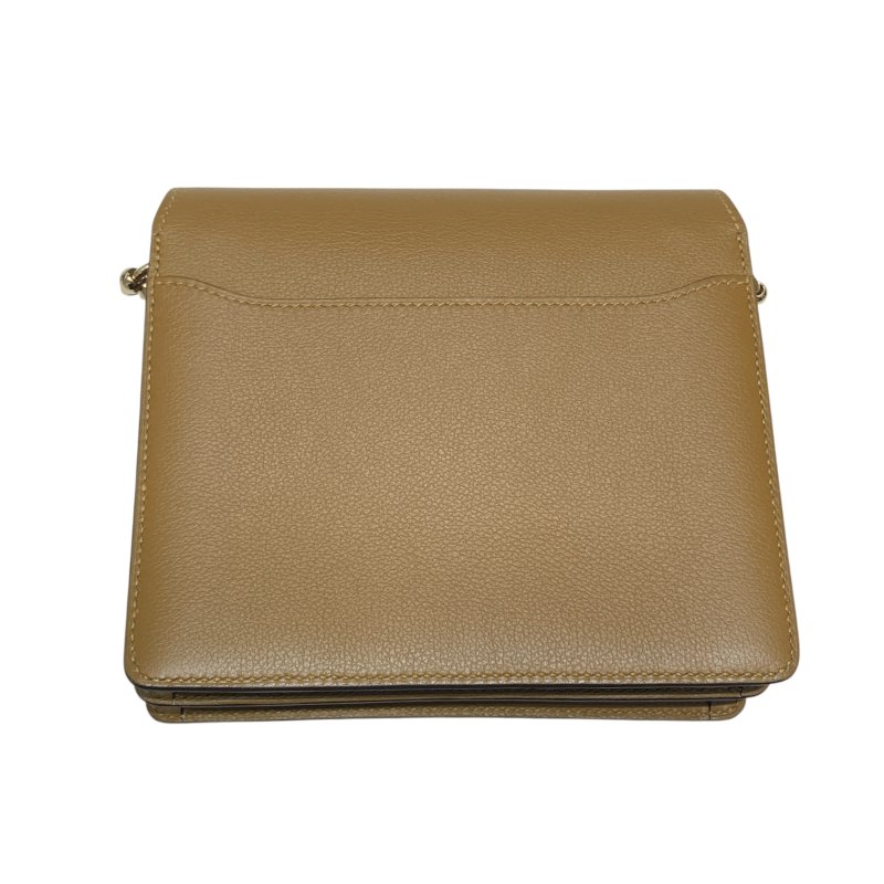 HERMES 愛馬仕 ROULIS 18 豬鼻子 皮革 肩背包 卡其色 淡金釦-1