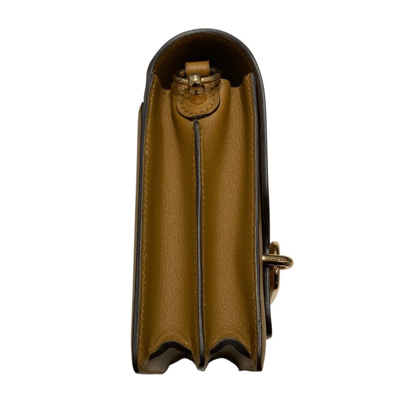 HERMES 愛馬仕 ROULIS 18 豬鼻子 皮革 肩背包 卡其色 淡金釦-3