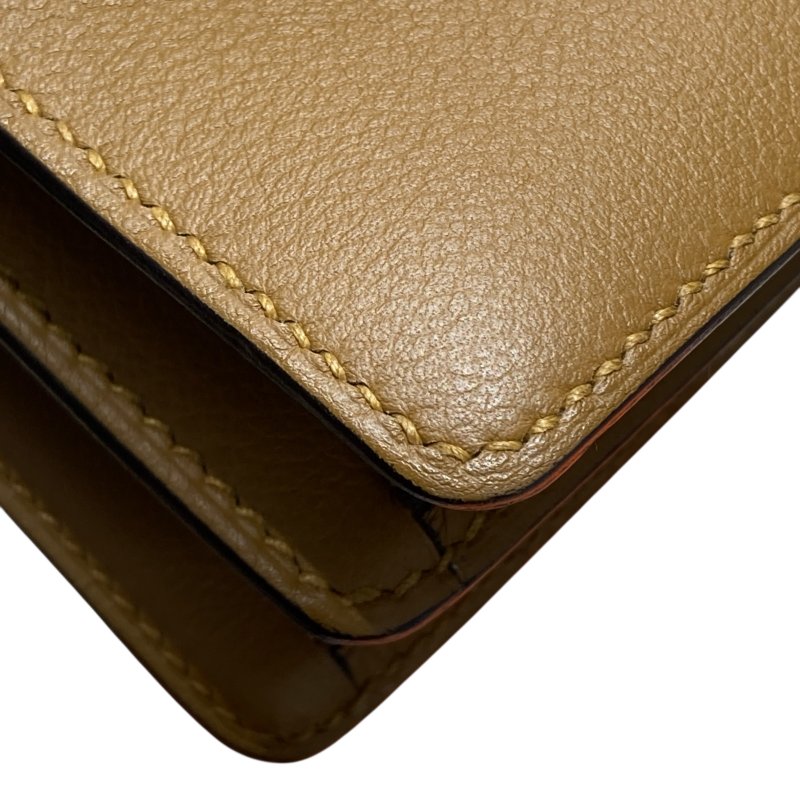 HERMES 愛馬仕 ROULIS 18 豬鼻子 皮革 肩背包 卡其色 淡金釦-8