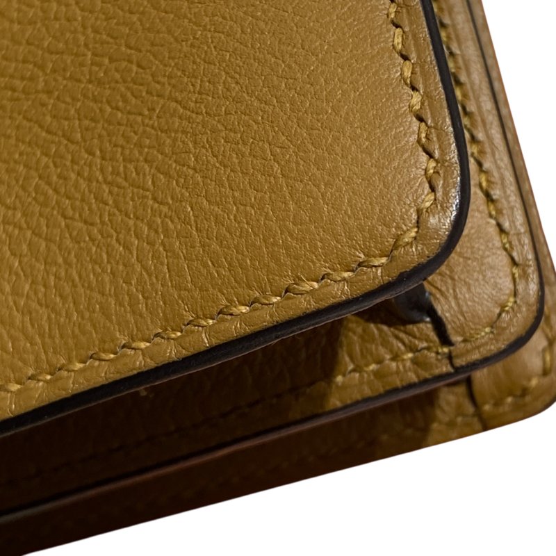 HERMES 愛馬仕 ROULIS 18 豬鼻子 皮革 肩背包 卡其色 淡金釦-10