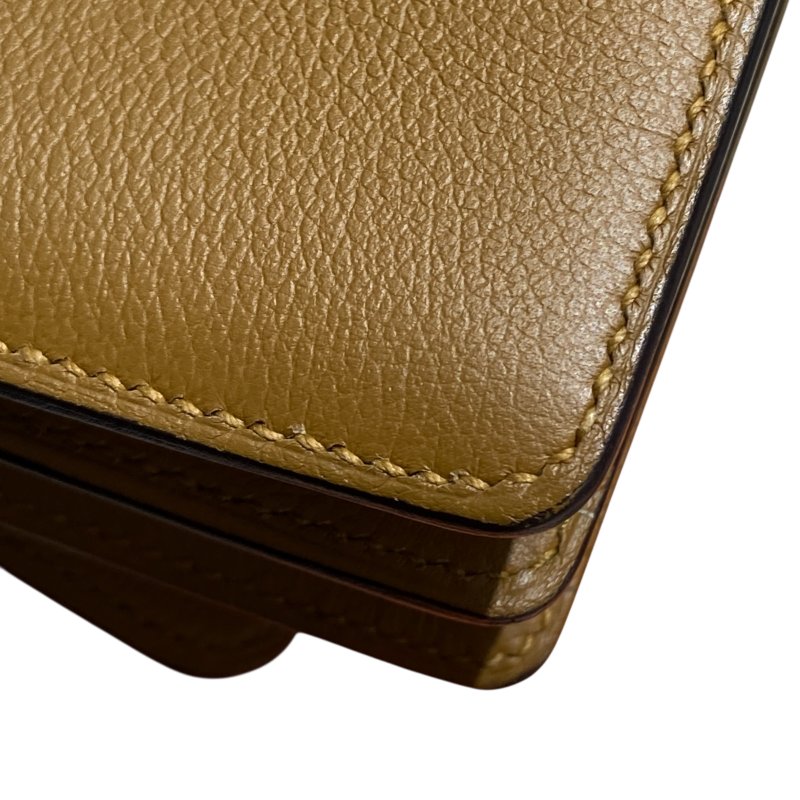 HERMES 愛馬仕 ROULIS 18 豬鼻子 皮革 肩背包 卡其色 淡金釦-11