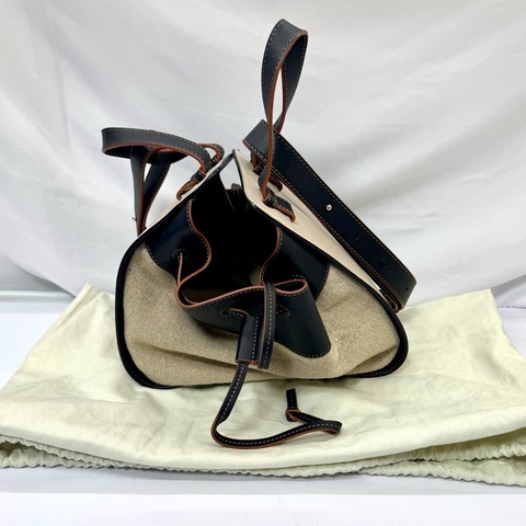 LOEWE 羅意威 Hammock 吊床包 中號 三色拼接 皮革及帆布