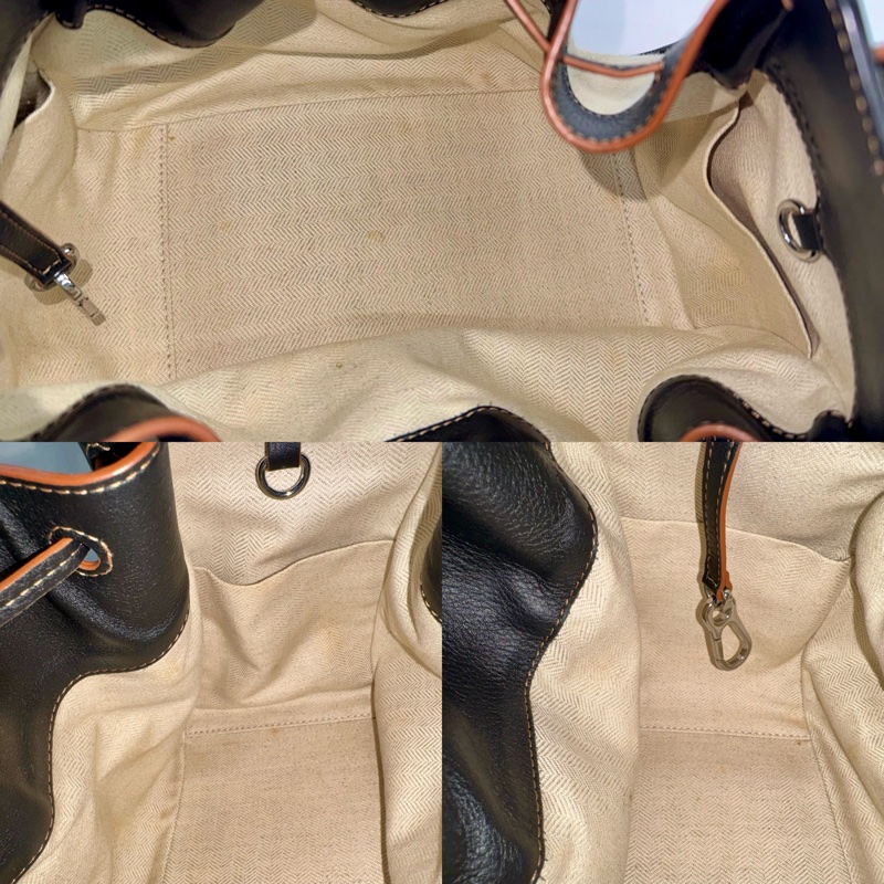 LOEWE 羅意威 Hammock 吊床包 中號 三色拼接 皮革及帆布-5