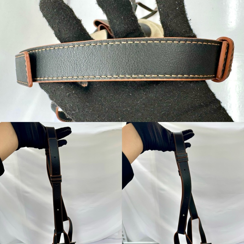 LOEWE 羅意威 Hammock 吊床包 中號 三色拼接 皮革及帆布-6