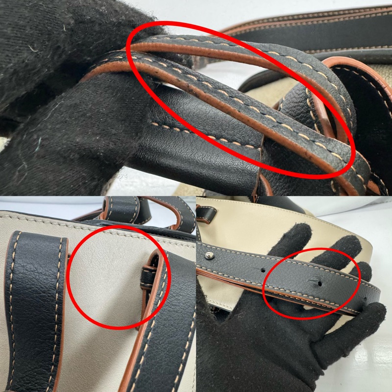 LOEWE 羅意威 Hammock 吊床包 中號 三色拼接 皮革及帆布-8