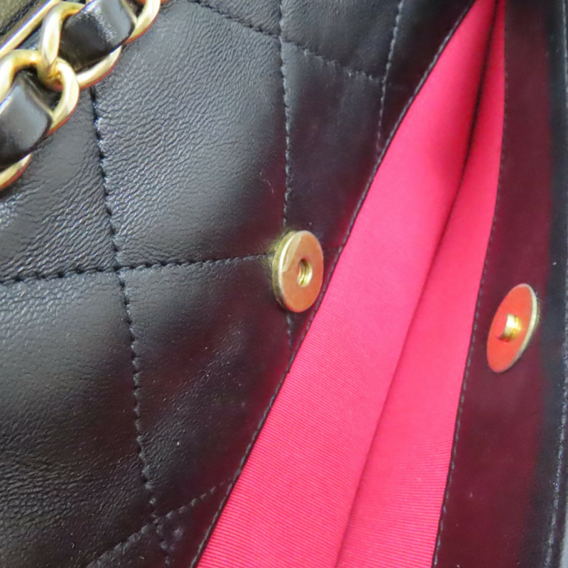 黑色 牛皮 菱格紋 Chain Flap Bag 肩背包 (無卡)【CHANEL 香奈兒】-5