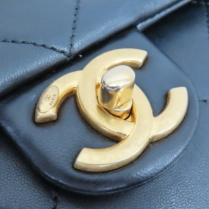 黑色 牛皮 菱格紋 Chain Flap Bag 肩背包 (無卡)【CHANEL 香奈兒】-8