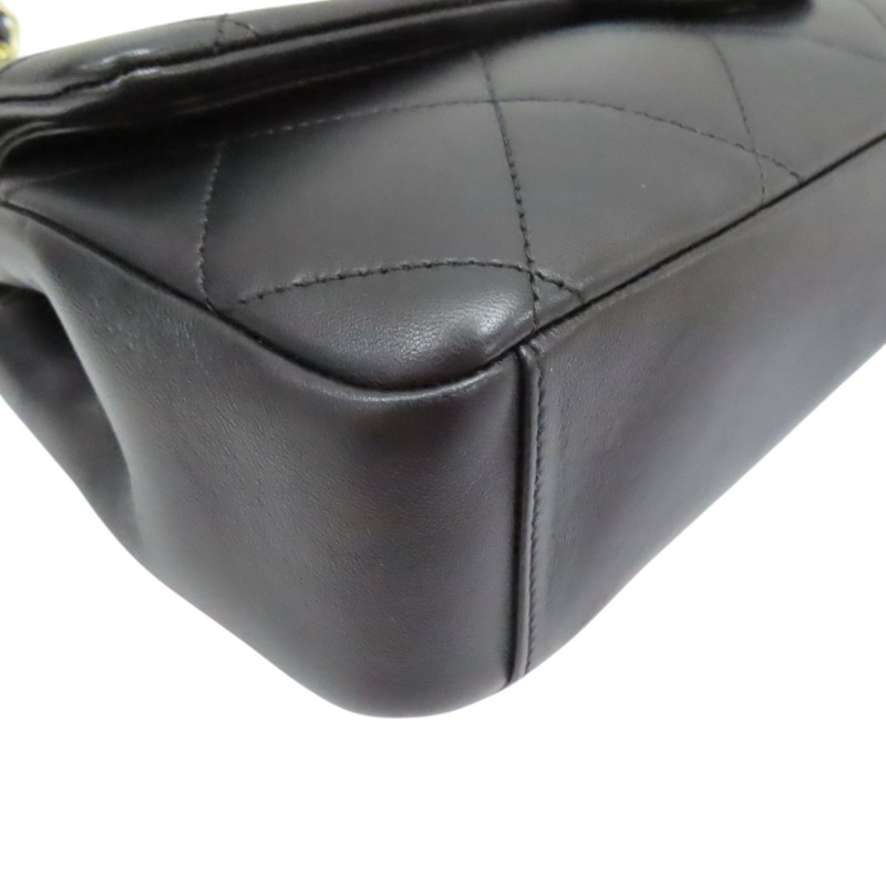 黑色 牛皮 菱格紋 Chain Flap Bag 肩背包 (無卡)【CHANEL 香奈兒】-11