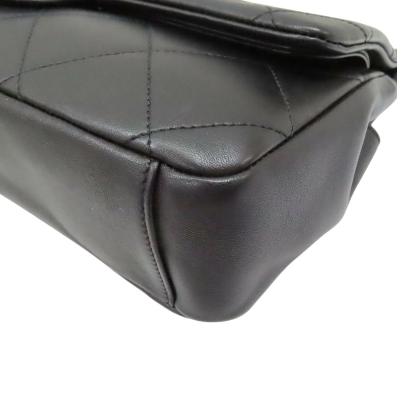 黑色 牛皮 菱格紋 Chain Flap Bag 肩背包 (無卡)【CHANEL 香奈兒】-12
