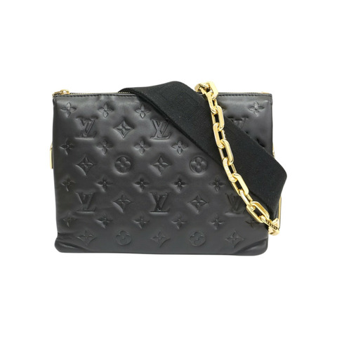 黑色 原花壓紋 羊皮 Coussin PM 肩背包 M21260【LOUIS VUITTON LV 路易威登】 M21260