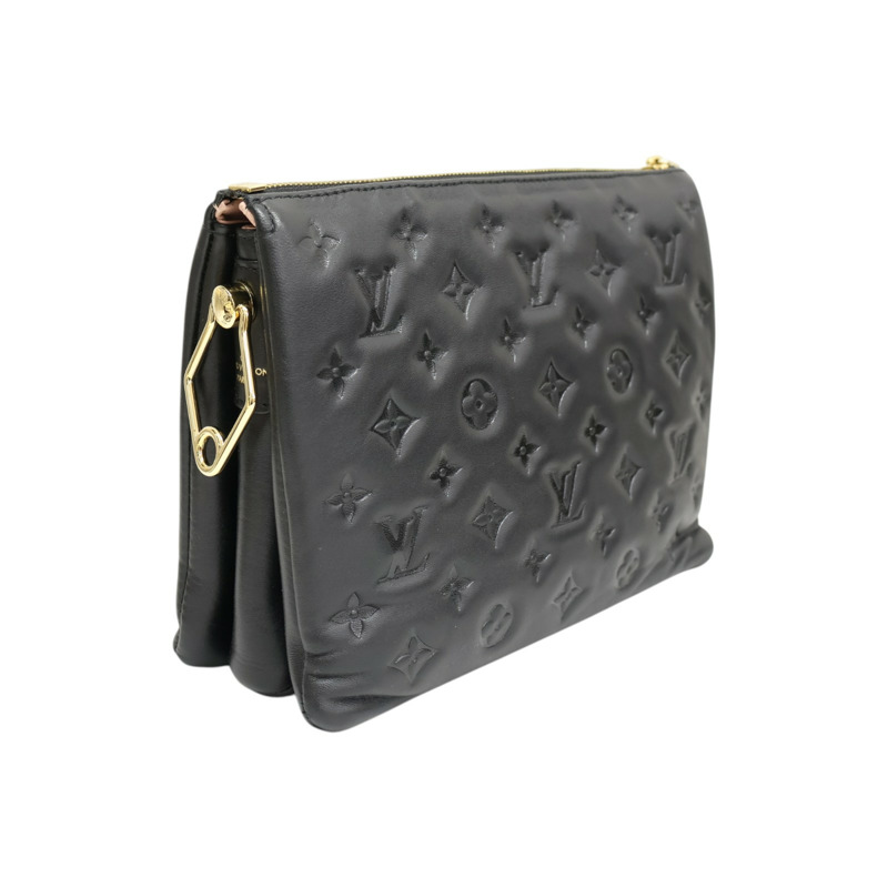 黑色 原花壓紋 羊皮 Coussin PM 肩背包 M21260【LOUIS VUITTON LV 路易威登】 M21260-1