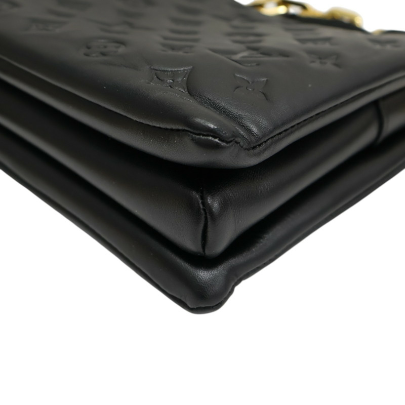 黑色 原花壓紋 羊皮 Coussin PM 肩背包 M21260【LOUIS VUITTON LV 路易威登】 M21260-12