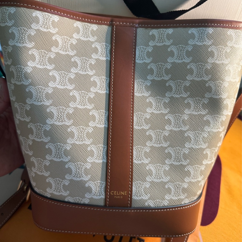 CELINE 新印花小水桶米棕色-0
