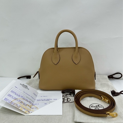 Hermes 愛馬仕mini bolide餅乾色金扣 26年4月購證 全新 G刻