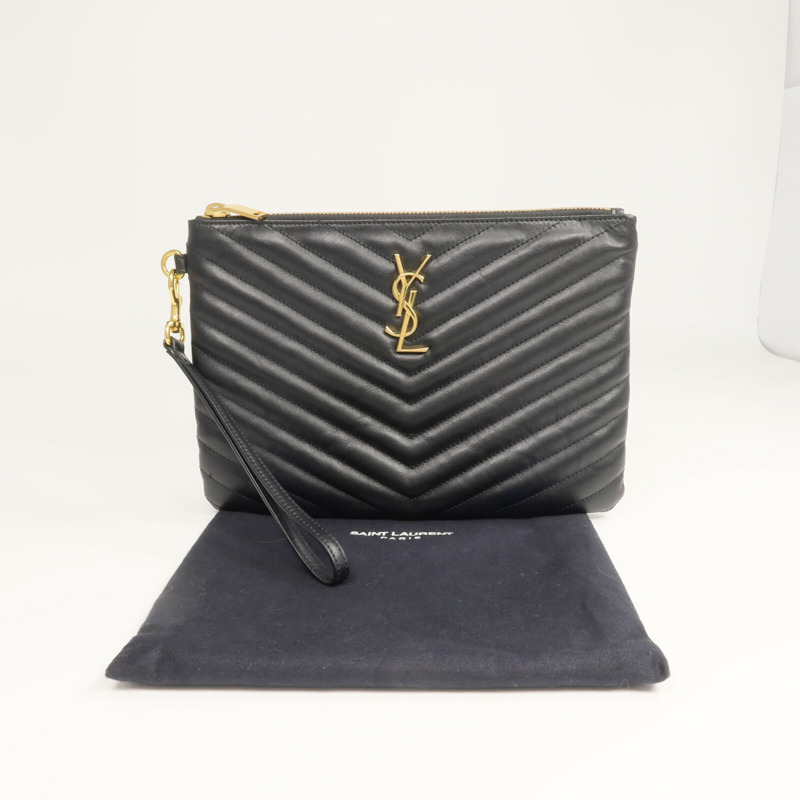 SAINT LAURENT 牛皮皮革Pouch手拿包-16