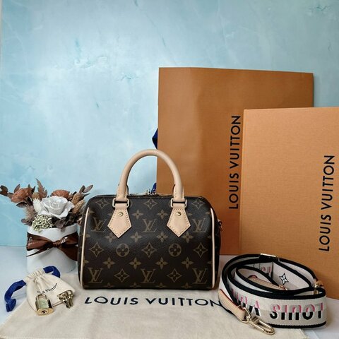 LV 全新Speedy 20黑背帶波士頓包