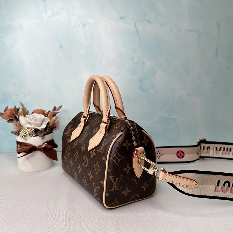 LV 全新Speedy 20黑背帶波士頓包-2