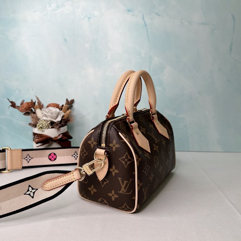 LV 全新Speedy 20黑背帶波士頓包-3