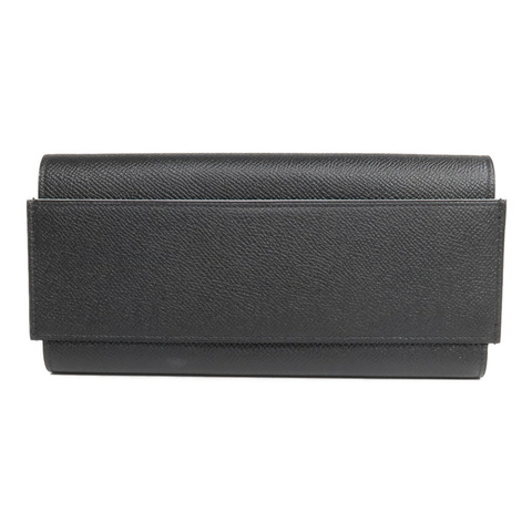HERMES Epsom皮革Passant Long Wallet長錢包Noir