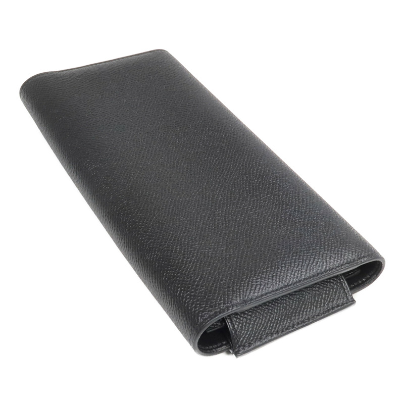 HERMES Epsom皮革Passant Long Wallet長錢包Noir-5