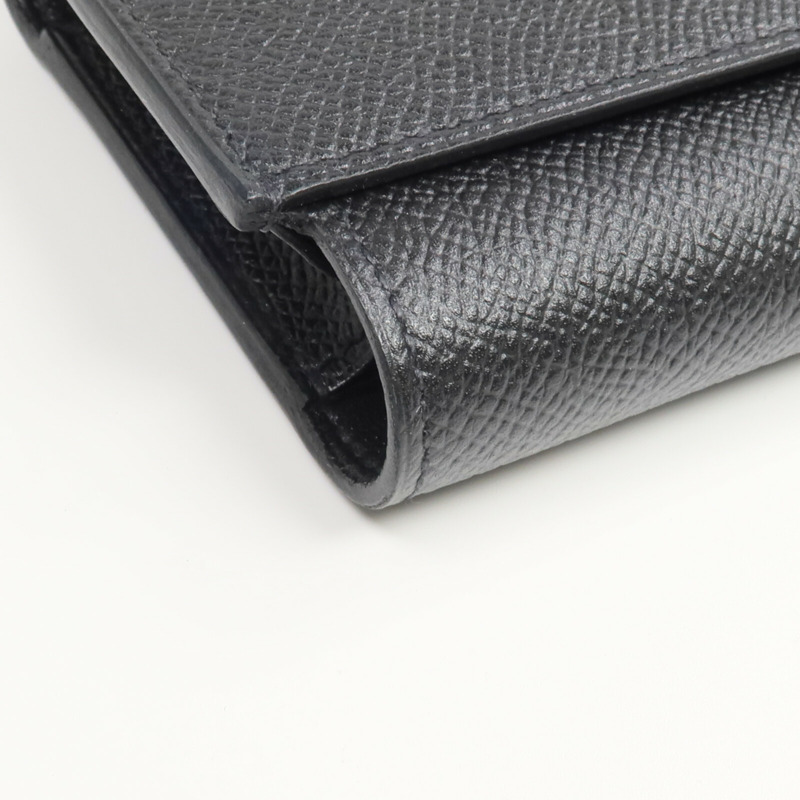 HERMES Epsom皮革Passant Long Wallet長錢包Noir-12