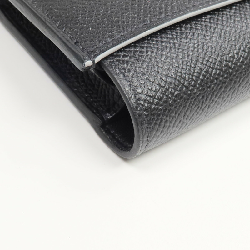 HERMES Epsom皮革Passant Long Wallet長錢包Noir-13