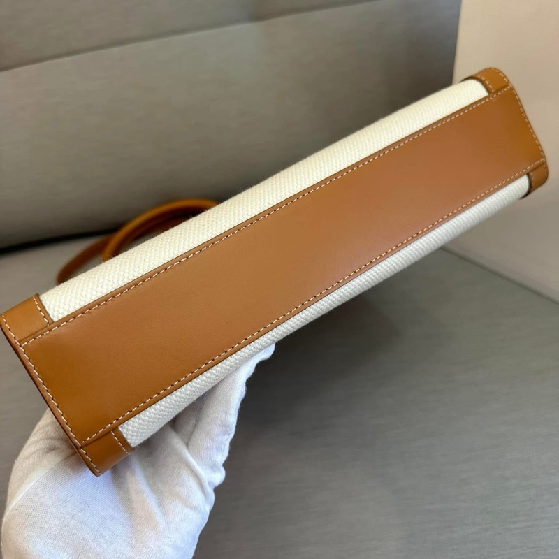 Celine字母大號-印花帆布牛皮手提/斜背托特包-6