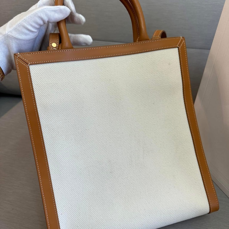 Celine字母大號-印花帆布牛皮手提/斜背托特包-8