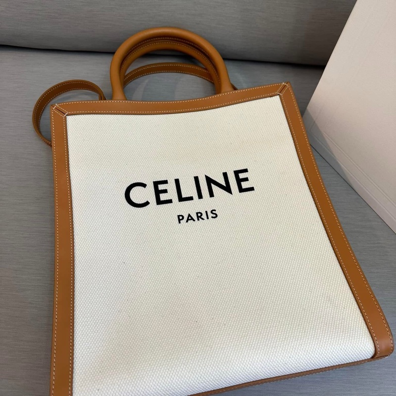 Celine字母大號-印花帆布牛皮手提/斜背托特包-10