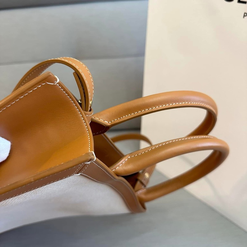 Celine字母大號-印花帆布牛皮手提/斜背托特包-19