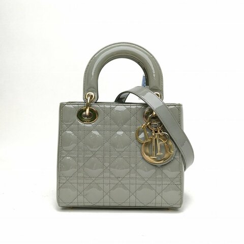 DIOR Lady戴妃包四格綠色漆皮金扣2019肩背包