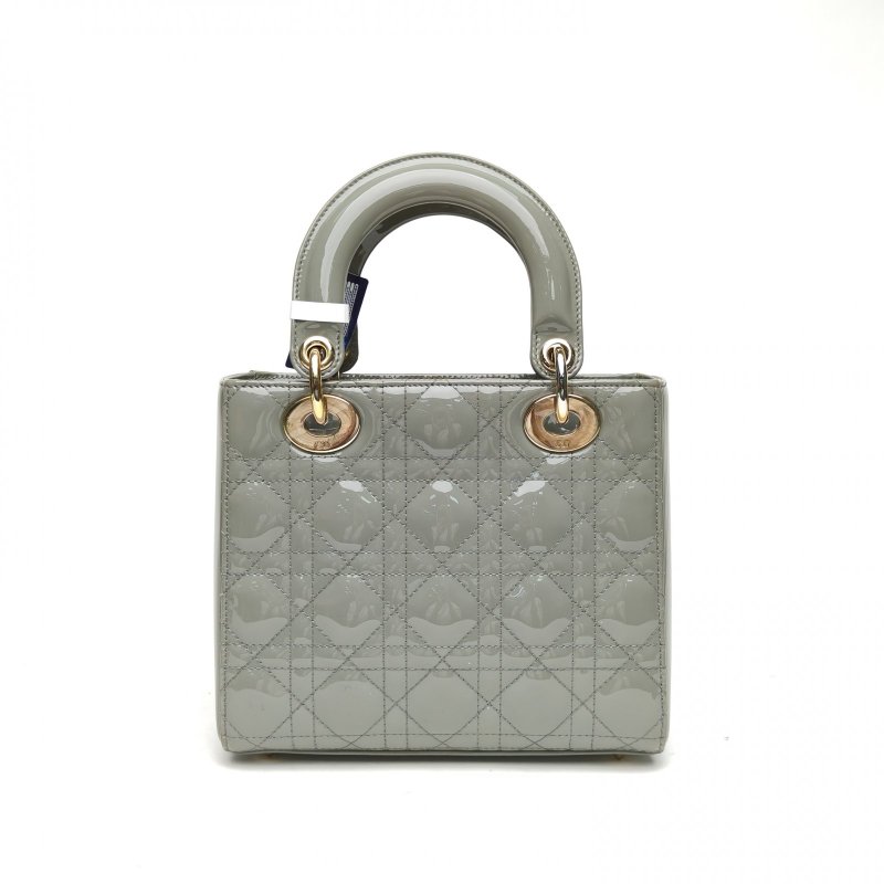 DIOR Lady戴妃包四格綠色漆皮金扣2019肩背包-2