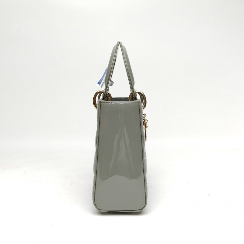 DIOR Lady戴妃包四格綠色漆皮金扣2019肩背包-3