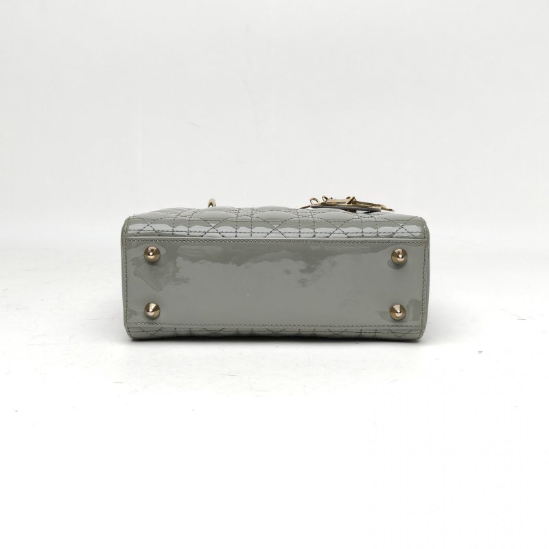 DIOR Lady戴妃包四格綠色漆皮金扣2019肩背包-4