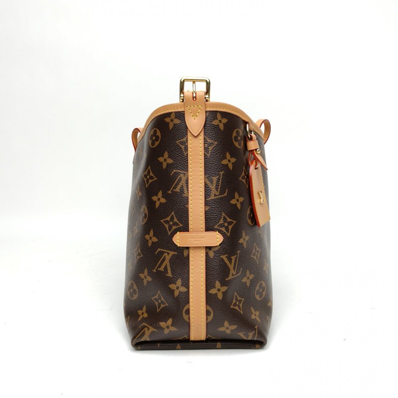 LOUIS VUITTON CARRYALL小號29配子袋老花PVC金扣晶片肩背包-3