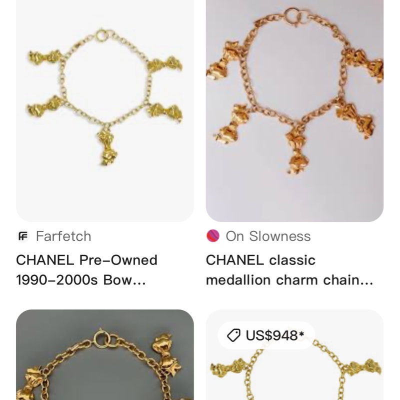 1990 vintage 古董 香奈兒 Chanel 鍍金 蝴蝶結 項鍊-21