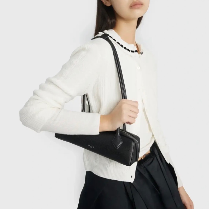 Alaia Le Teckel Small 法棍包 山羊皮 黑色-1
