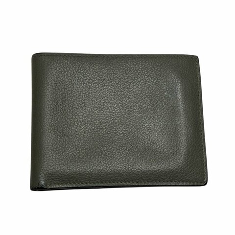 HERMES 愛馬仕 Citizen Twill Compact 絲巾短夾 皮革 絲綢 短夾 灰色