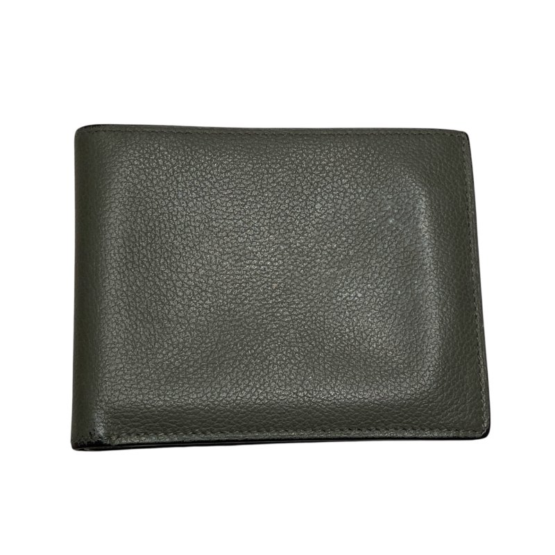 HERMES 愛馬仕 Citizen Twill Compact 絲巾短夾 皮革 絲綢 短夾 灰色-0