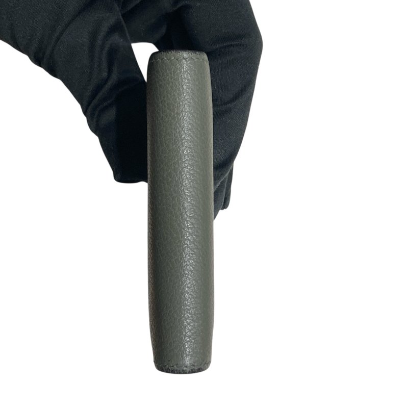 HERMES 愛馬仕 Citizen Twill Compact 絲巾短夾 皮革 絲綢 短夾 灰色-5