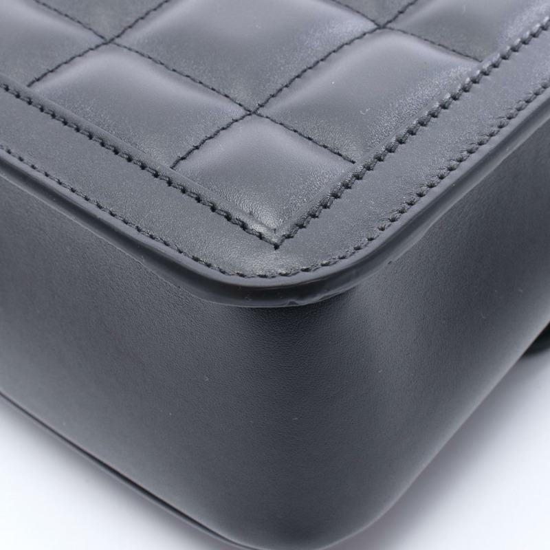 GUCCI Deco Mini Interlocking G 鏈條單肩包 741457 黑色皮革 二手-4