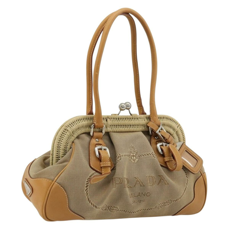 【日本直送】PRADA 手袋 帆布 米色 銀色 正品 176923A-0