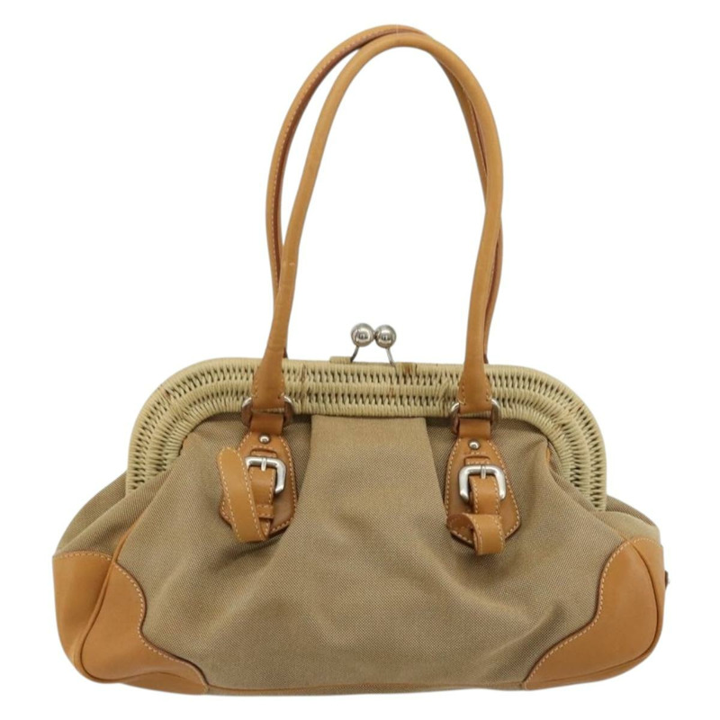 【日本直送】PRADA 手袋 帆布 米色 銀色 正品 176923A-1