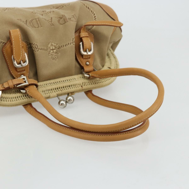 【日本直送】PRADA 手袋 帆布 米色 銀色 正品 176923A-6