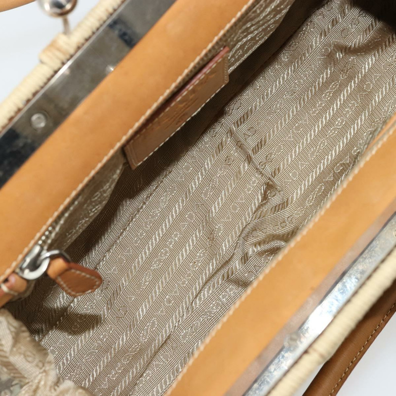 【日本直送】PRADA 手袋 帆布 米色 銀色 正品 176923A-8