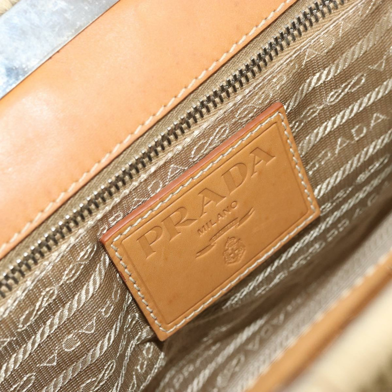 【日本直送】PRADA 手袋 帆布 米色 銀色 正品 176923A-20