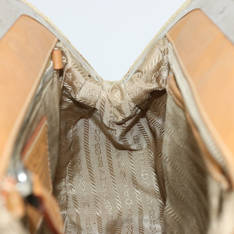 【日本直送】PRADA 手袋 帆布 米色 銀色 正品 176923A-21