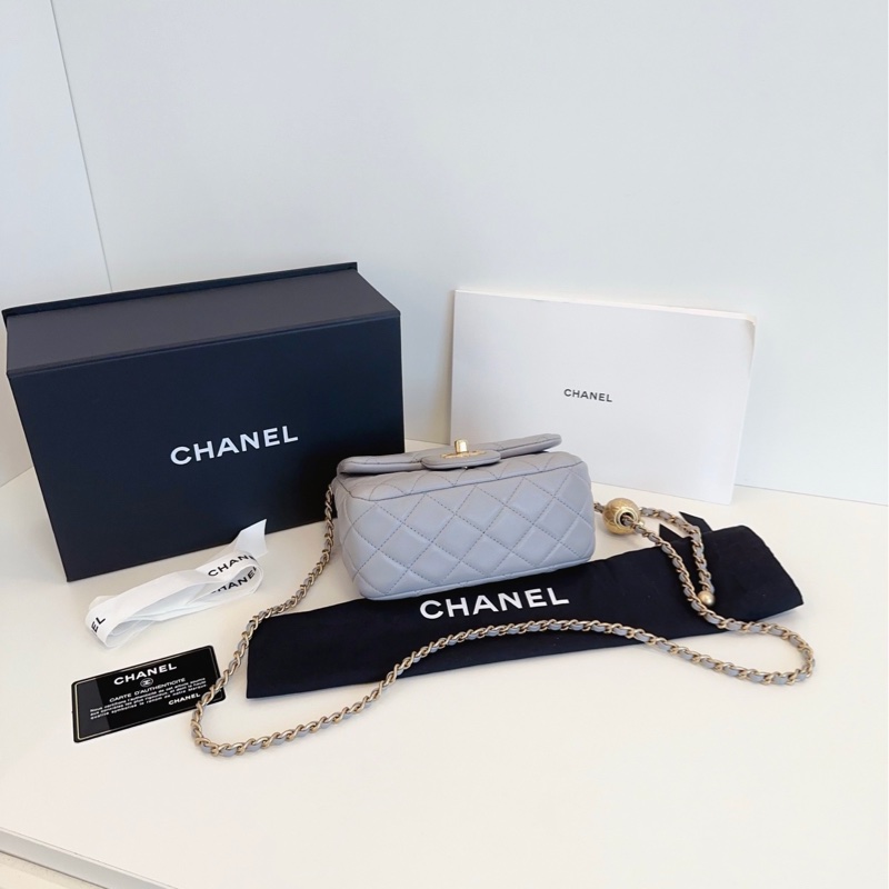 香奈兒 灰色金球方胖子-4