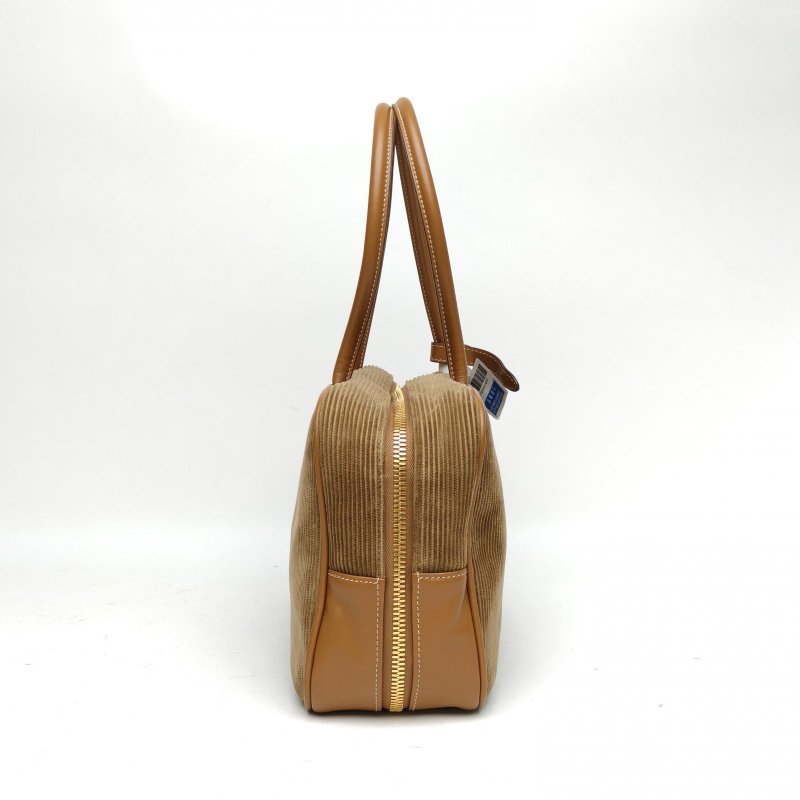 MIU MIU 棕色絨面Beau公事包手袋大號無肩帶肩背包-1