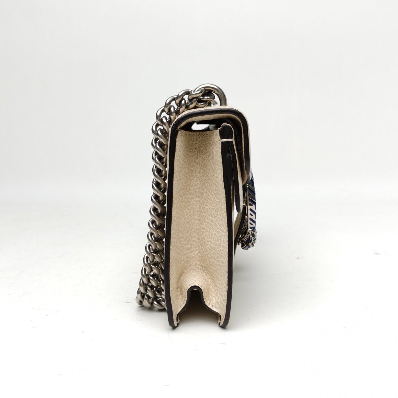 GUCCI Dionysus酒神小號白色牛皮藍扣肩背包-3